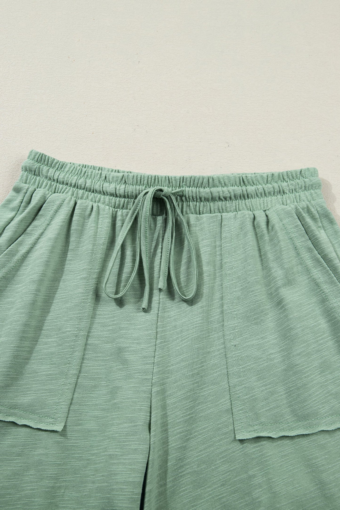 Solid Short Sleeve Tee and Drawstring Pants Set