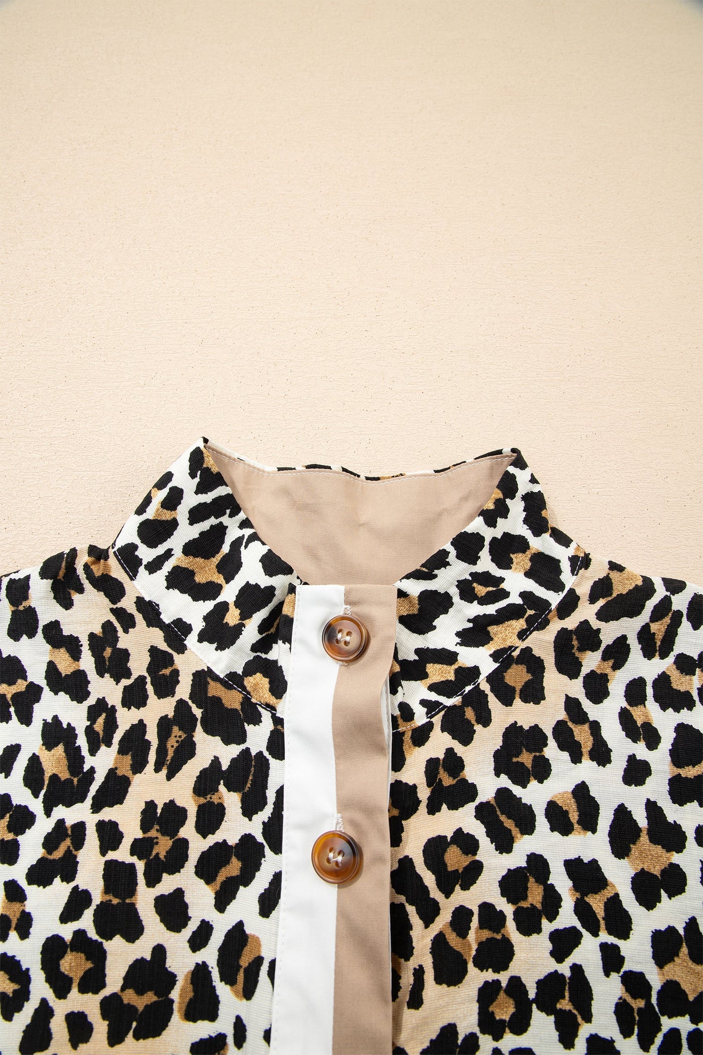 Leopard Half Buttoned Short Sleeve Mini Dress