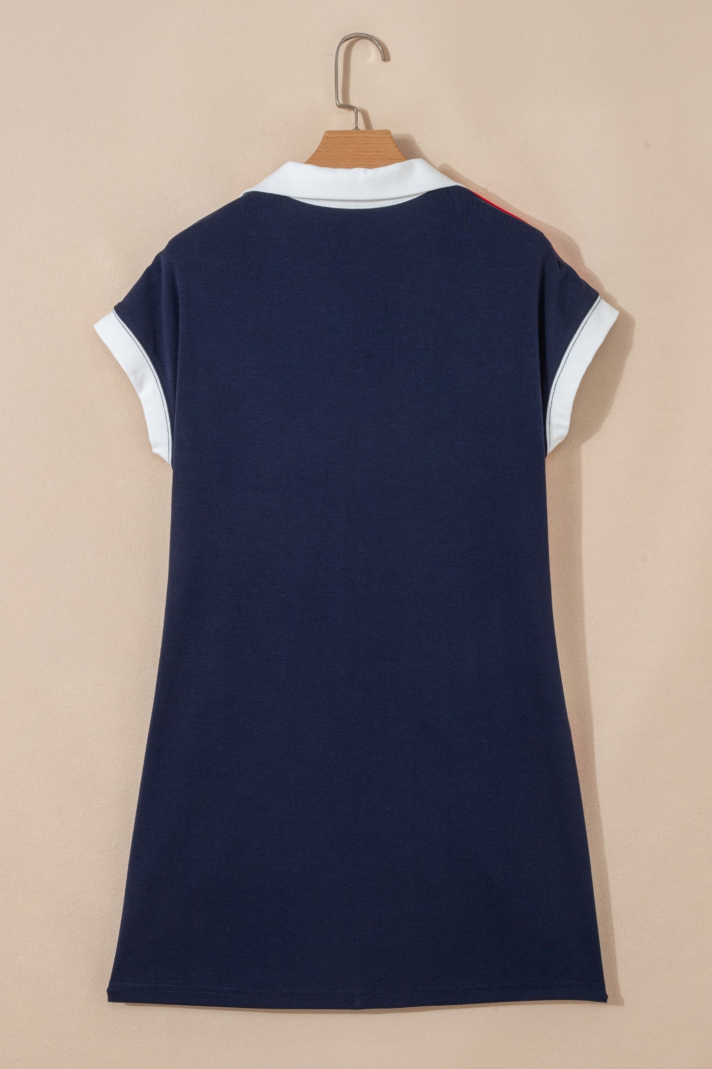 Americana Colorblock Stripes Zip Collar Mini Dress