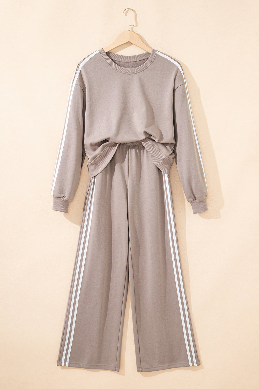 Varsity Stripe Detail Crewneck and Sweatpants Set