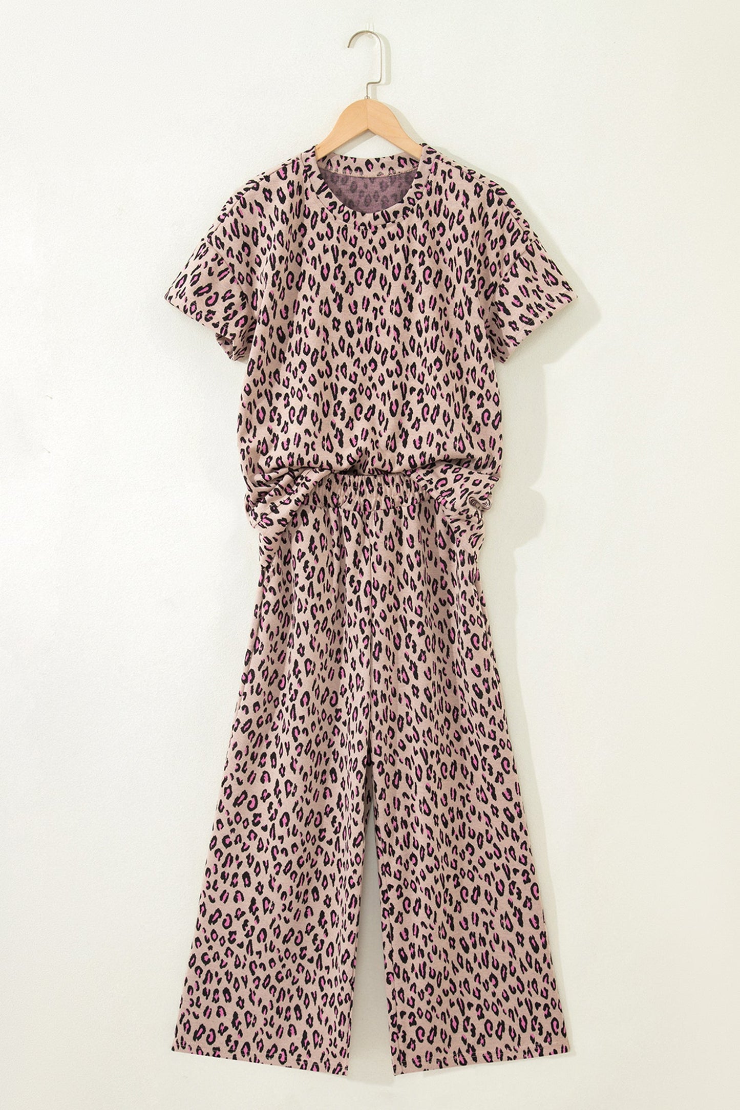Leopard Short Sleeve Tee & Pants Set