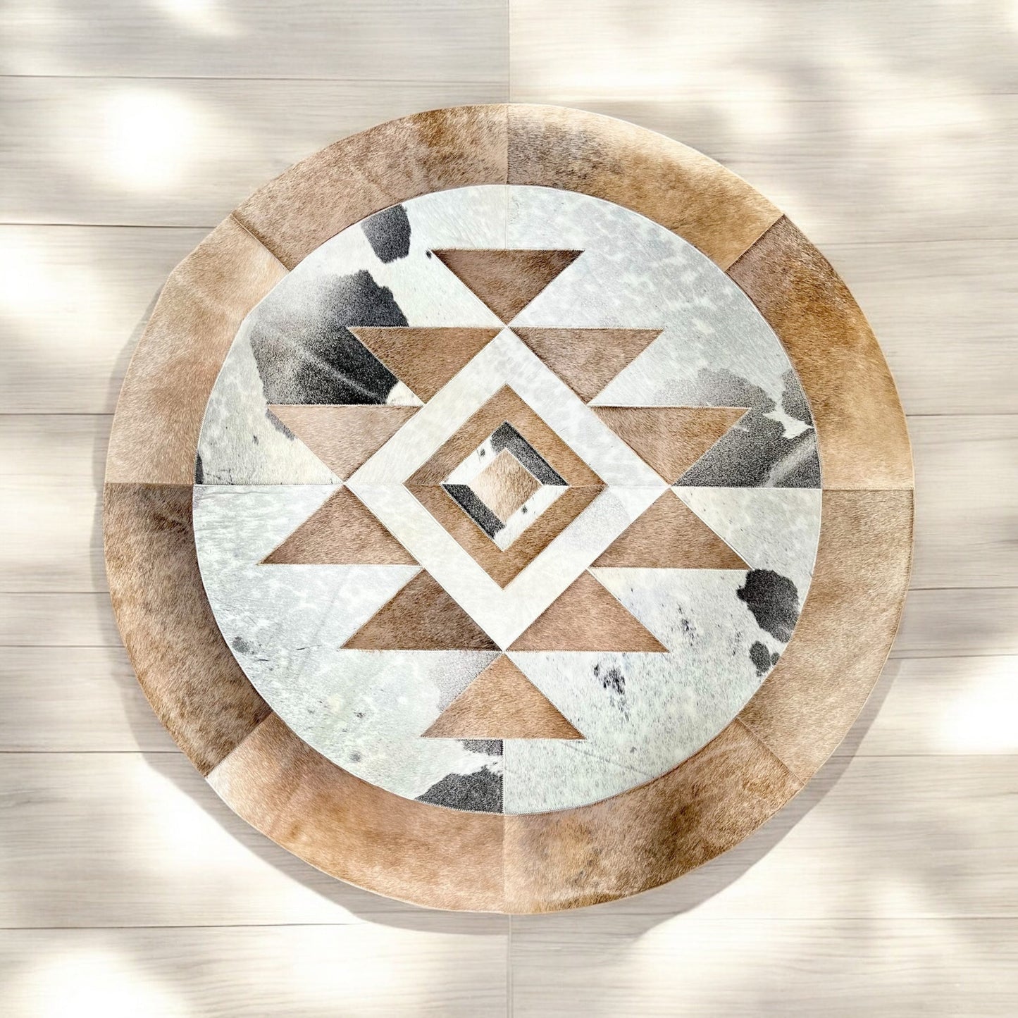 4x4 Aztec Patchwork Cowhide rug