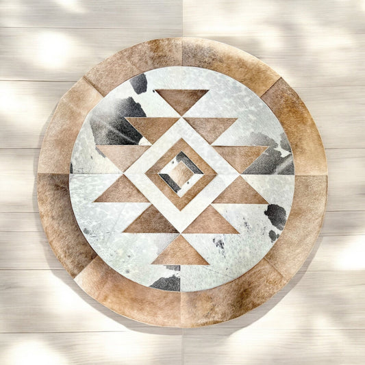 4x4 Aztec Patchwork Cowhide rug