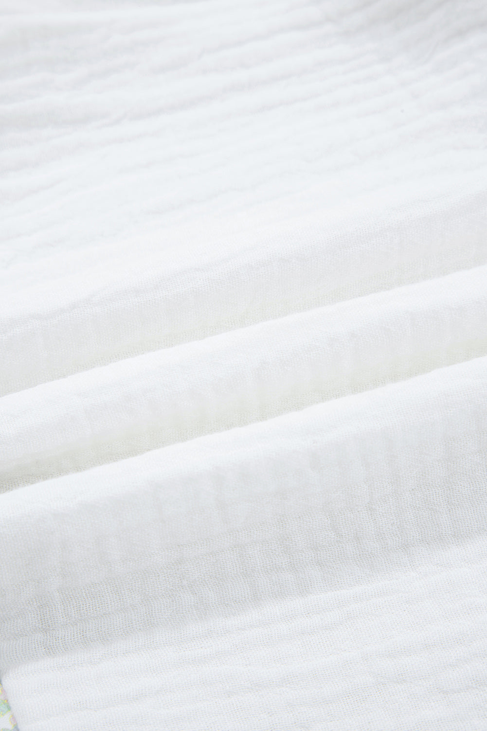 Floral Gauze Patchwork 3/4 Sleeve Blouse