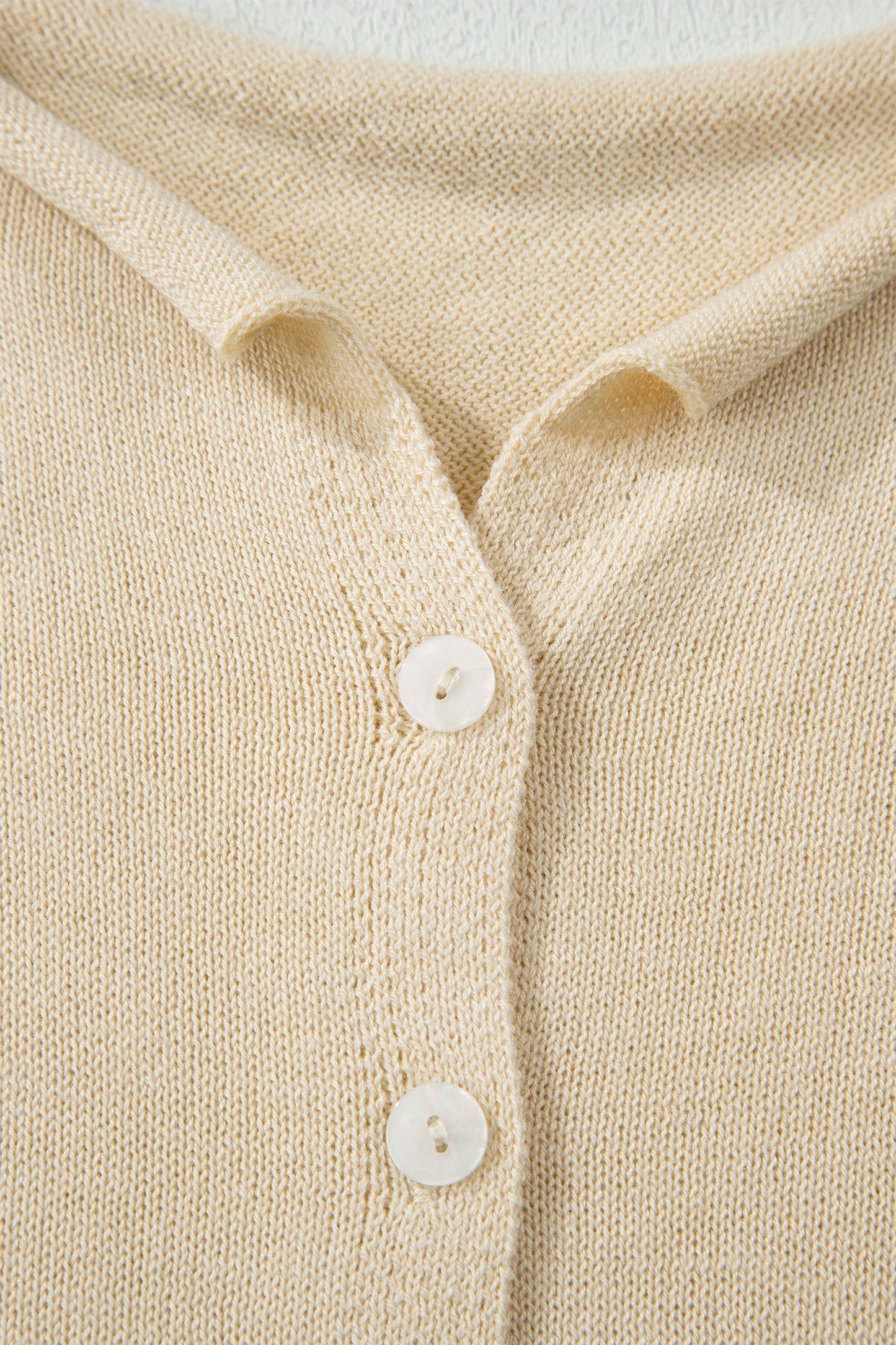 Solid Button-Front Rolled Hem Sweater Top