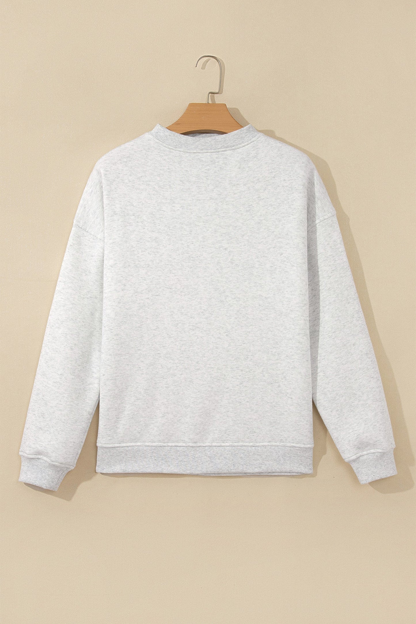 Solid Fleece Lined Mock Neck Ribbed Trim Sweatshirt