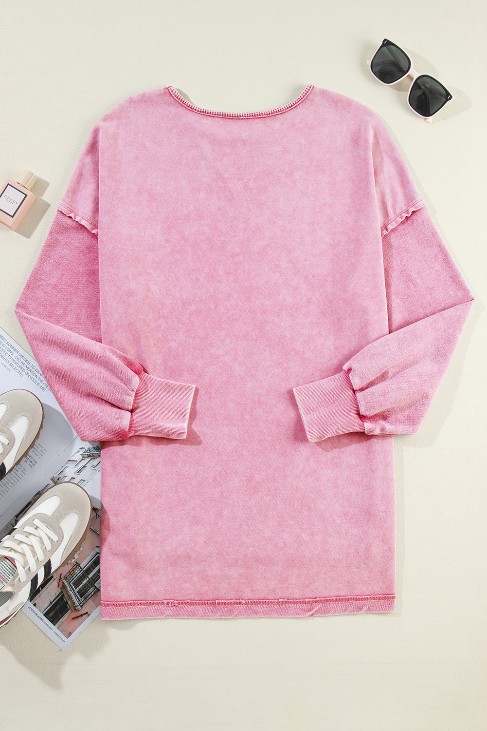 Mineral Wash Drop Shoulder Pullover Sweatshirt