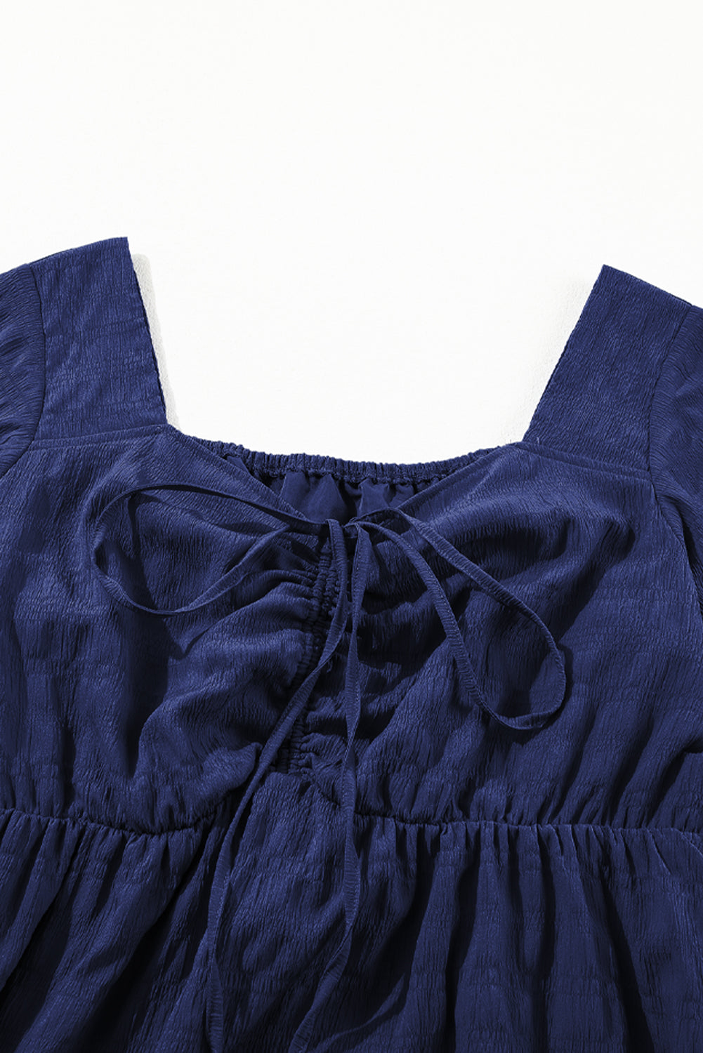 Plus Size Lace-Up Short Sleeve High Waist Dress