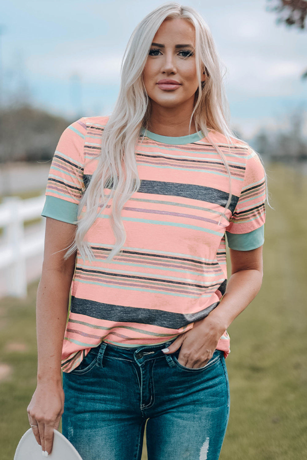Stripes Crew Neck T-Shirt