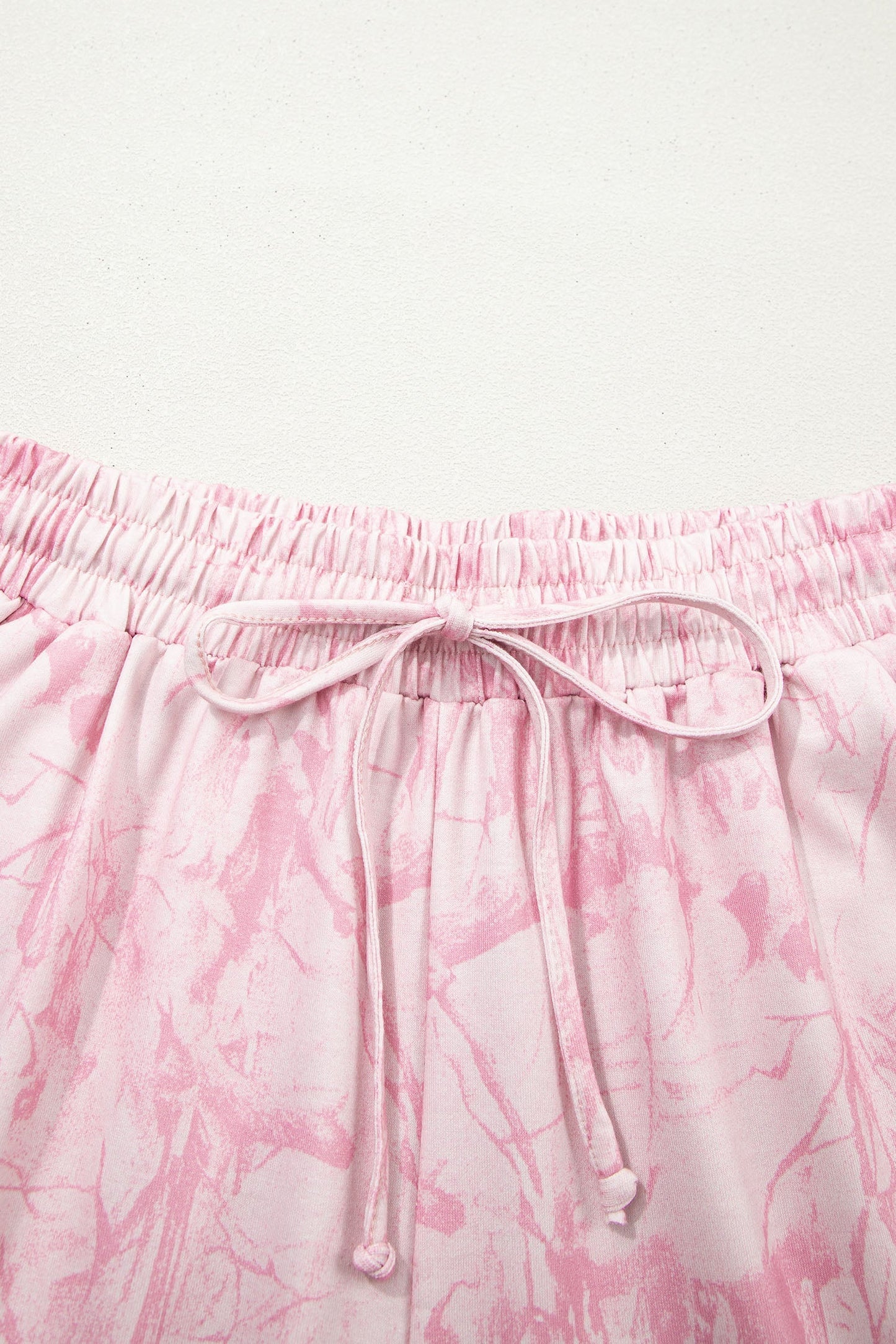 Abstract V-Neck Loose Tee & Drawstring Shorts