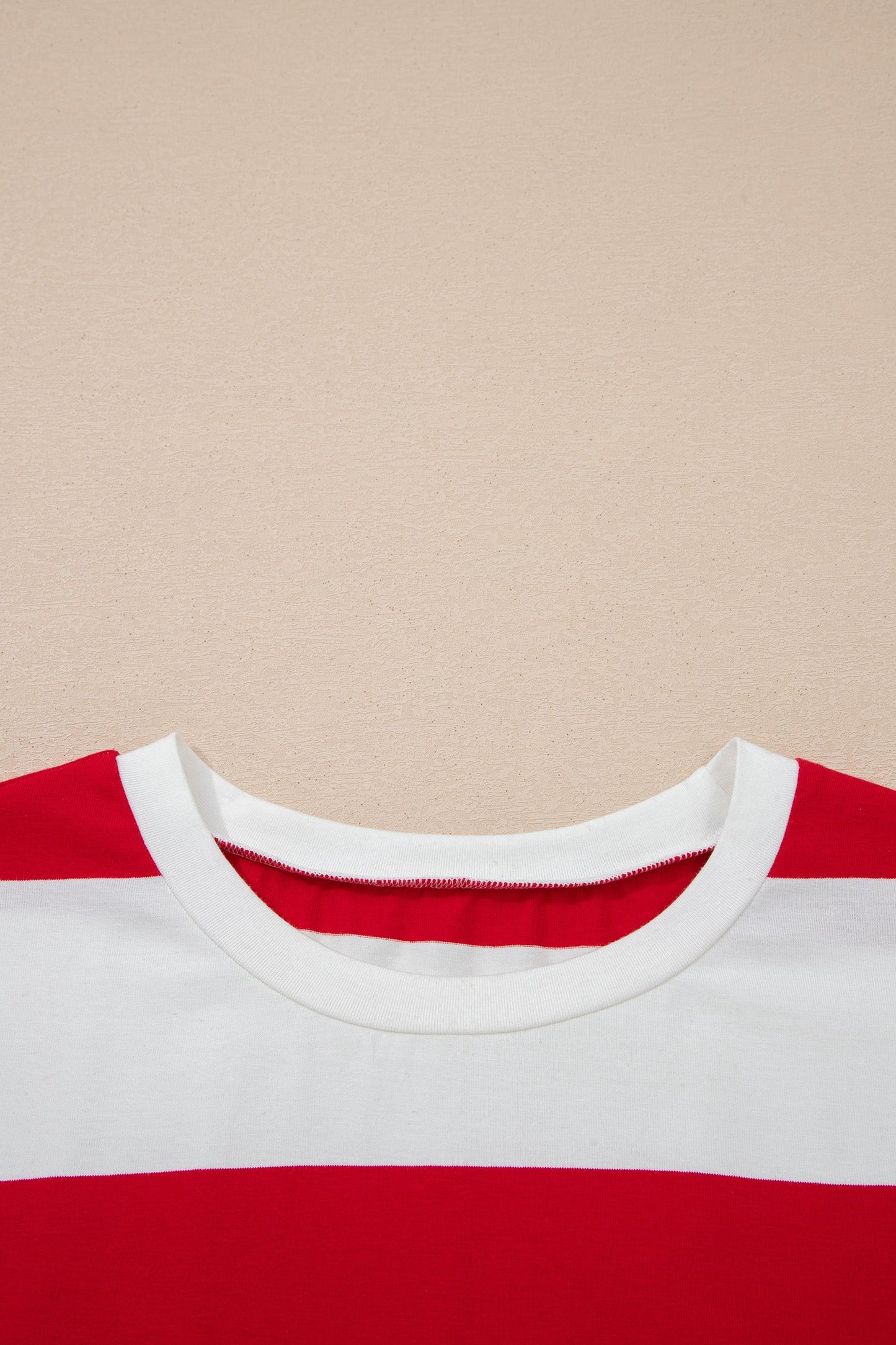 Stripe Colorblock Short Sleeve Oversize Tunic Tee