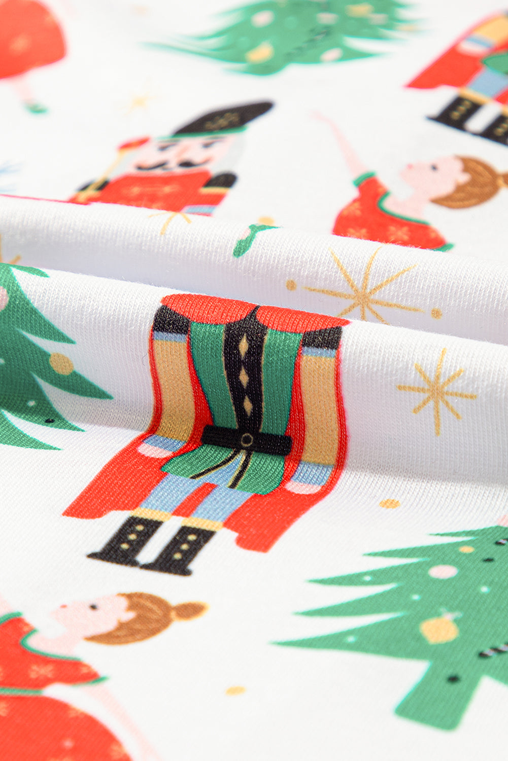 Christmas Trees & Nutcracker Buttoned Pajama Set
