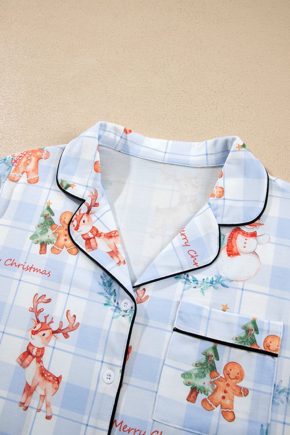 Christmas Plaid Ruffle Shirt & Pants Pajama Set