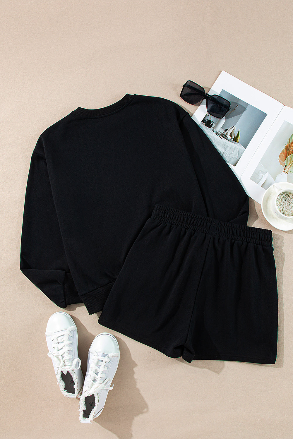 Merry Sequin Christmas Pullover and Shorts Set