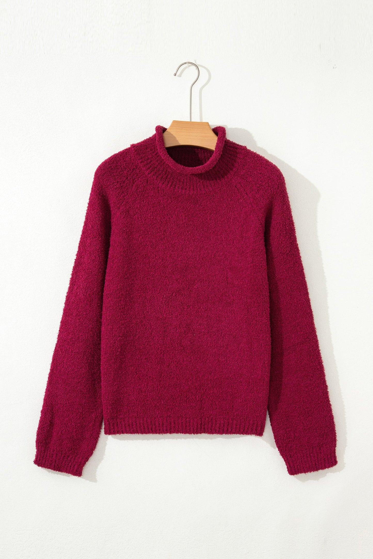 Solid Popcorn Knit Mock Neck Sweater