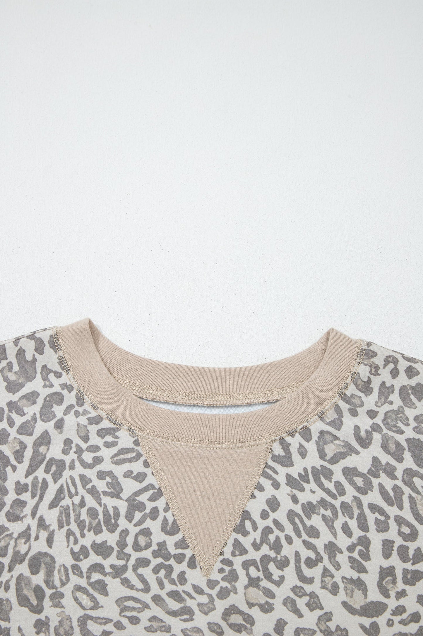 Leopard Patchwork Crew Neck Sweatshirt