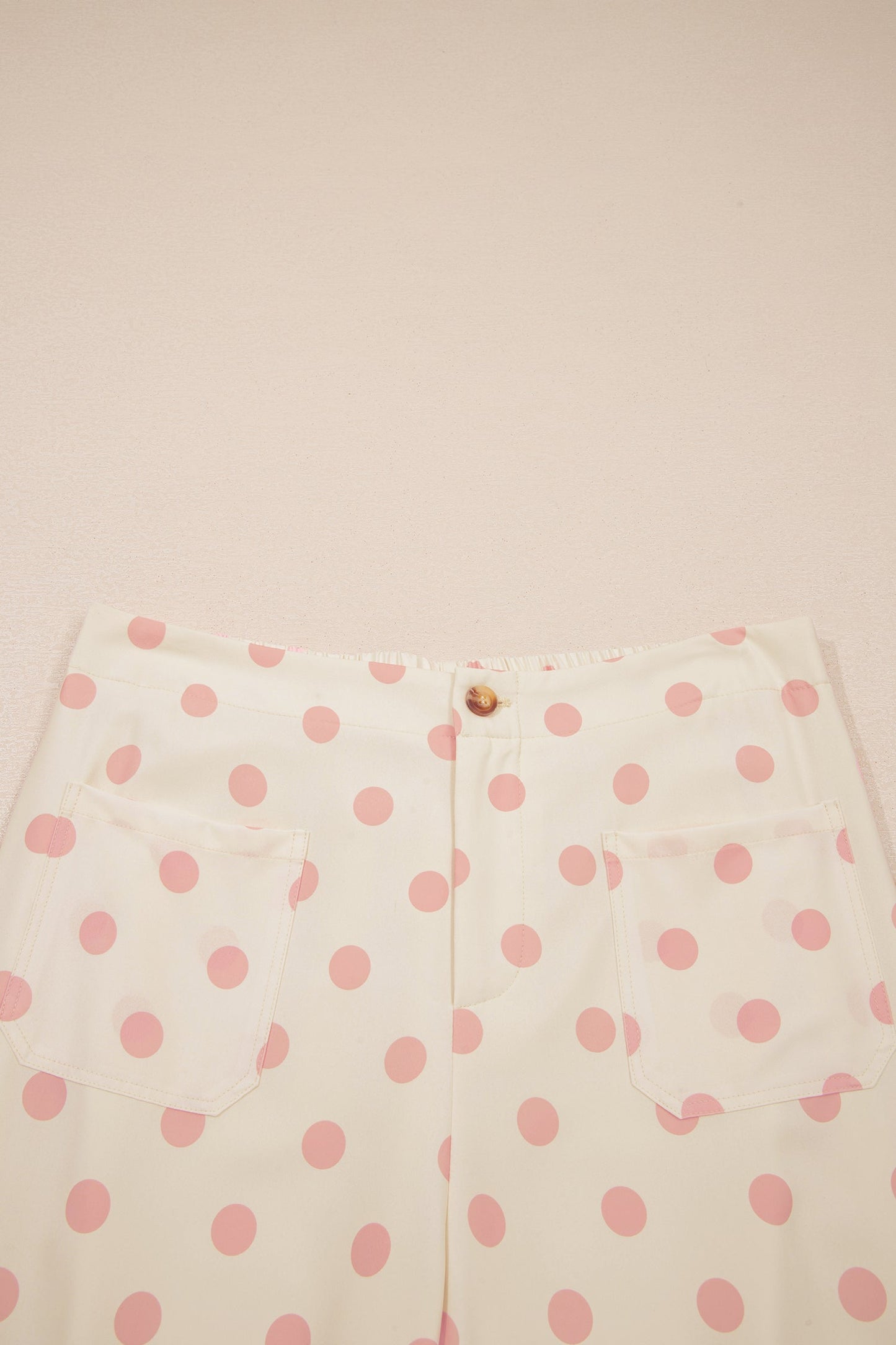 Polka Dot Patch Pocket Wide Leg Pants