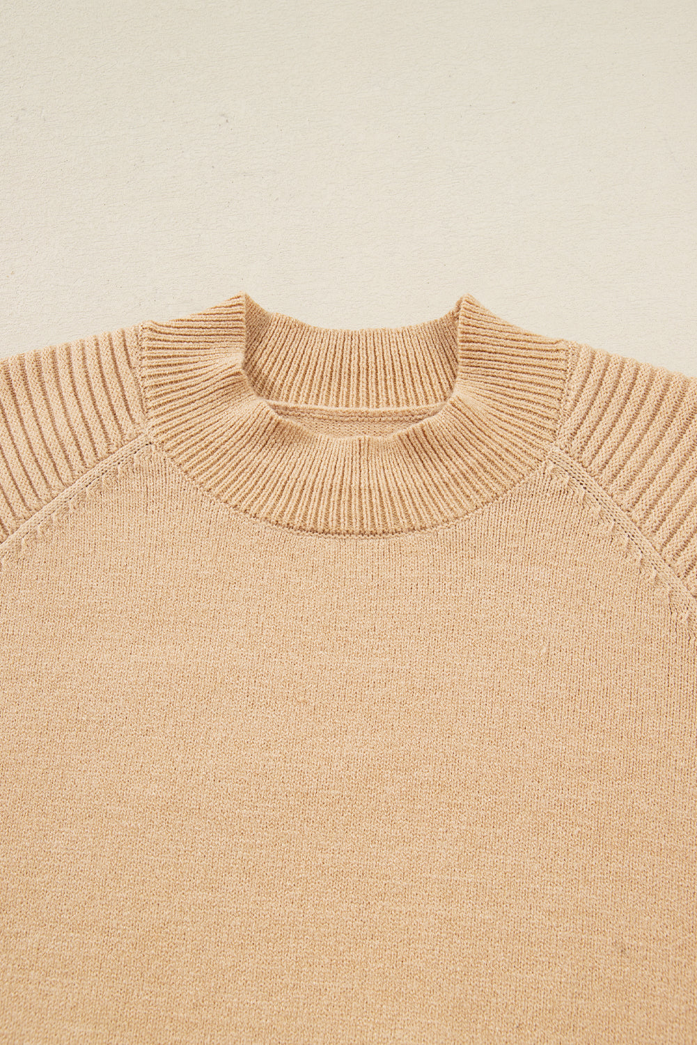 Solid High Neck Sweater and Pleated Mini Skirt Set