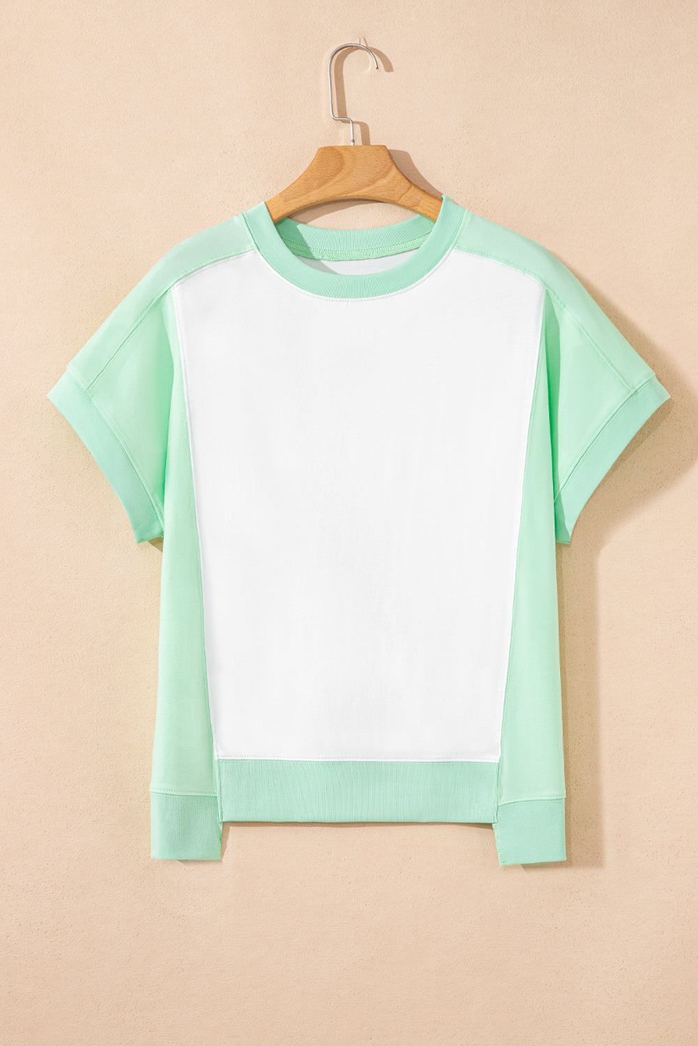 Colorblock Exposed Seam Crew-Neck T-Shirt