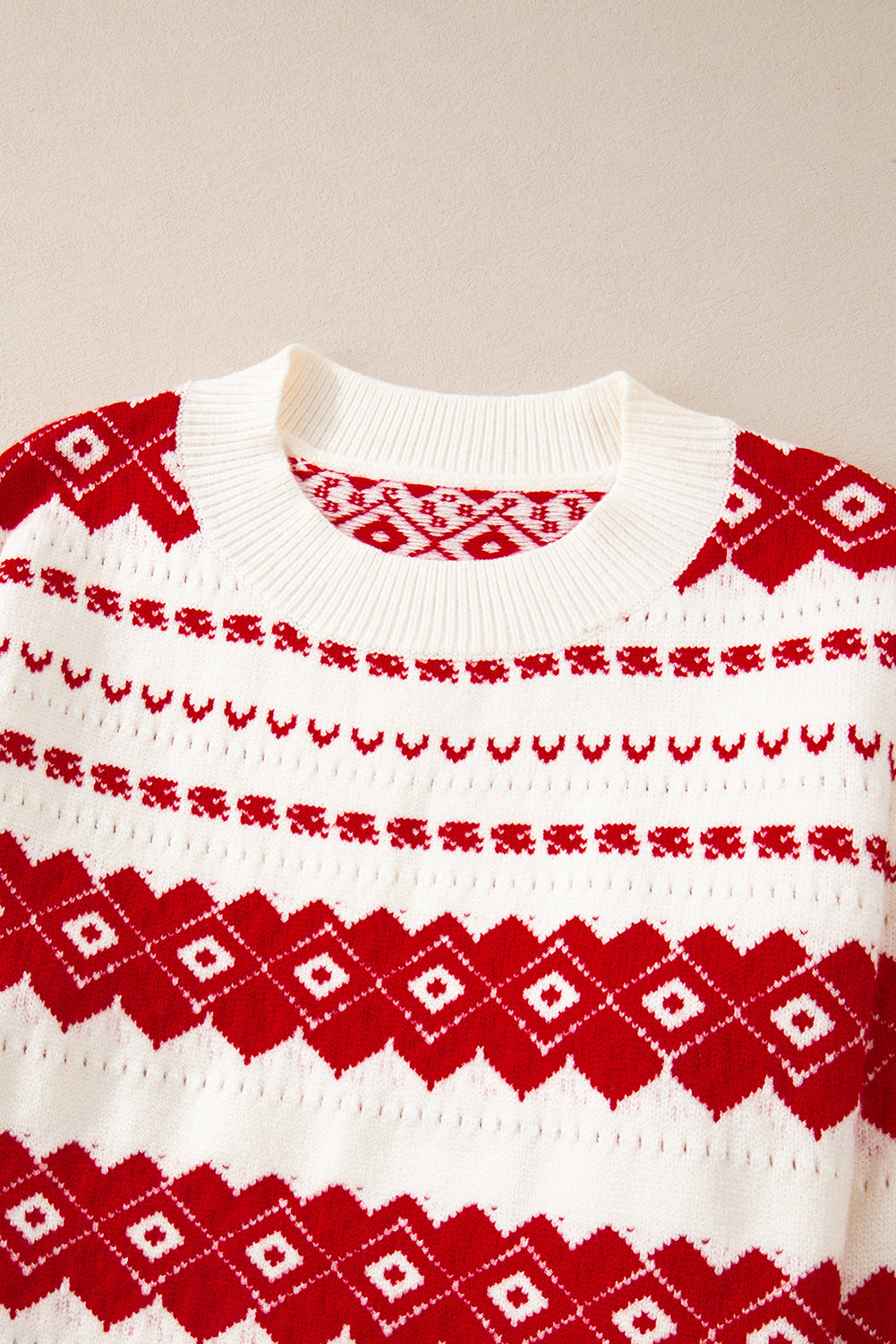 Christmas Western Geometric Crew Neck Sweater