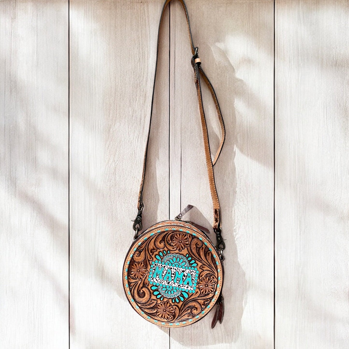 Mama tooled leather Crossbody bag