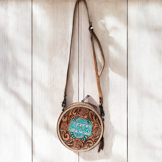 Mama tooled leather Crossbody bag