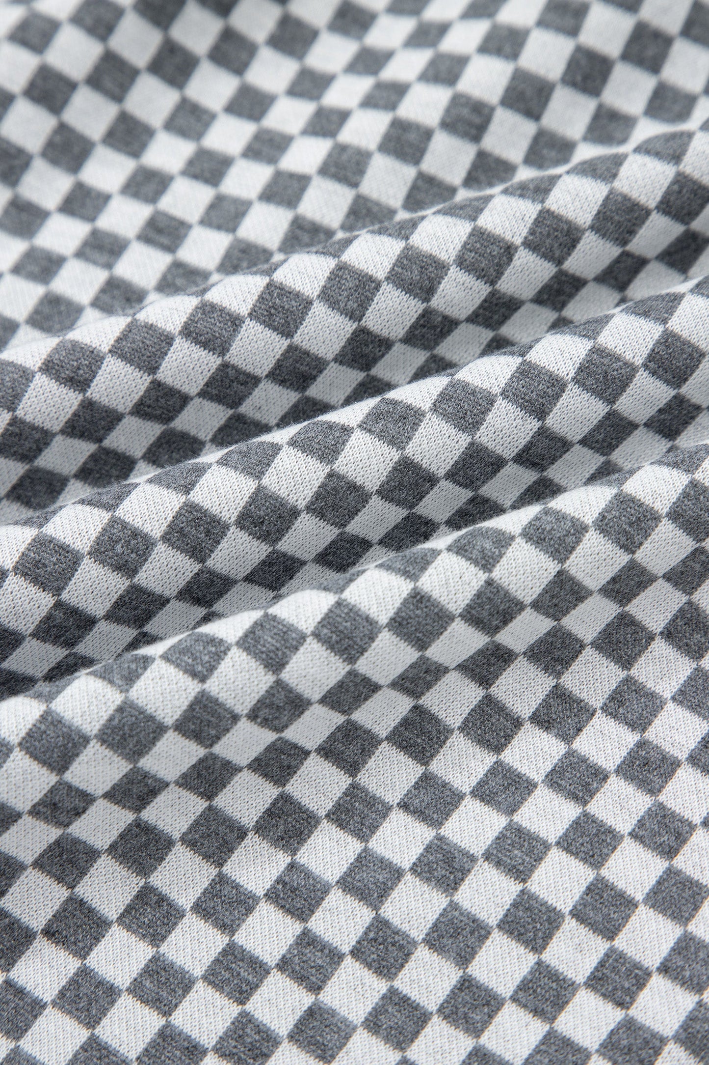 Checker Drawstring Elastic Waist Pocketed Shorts