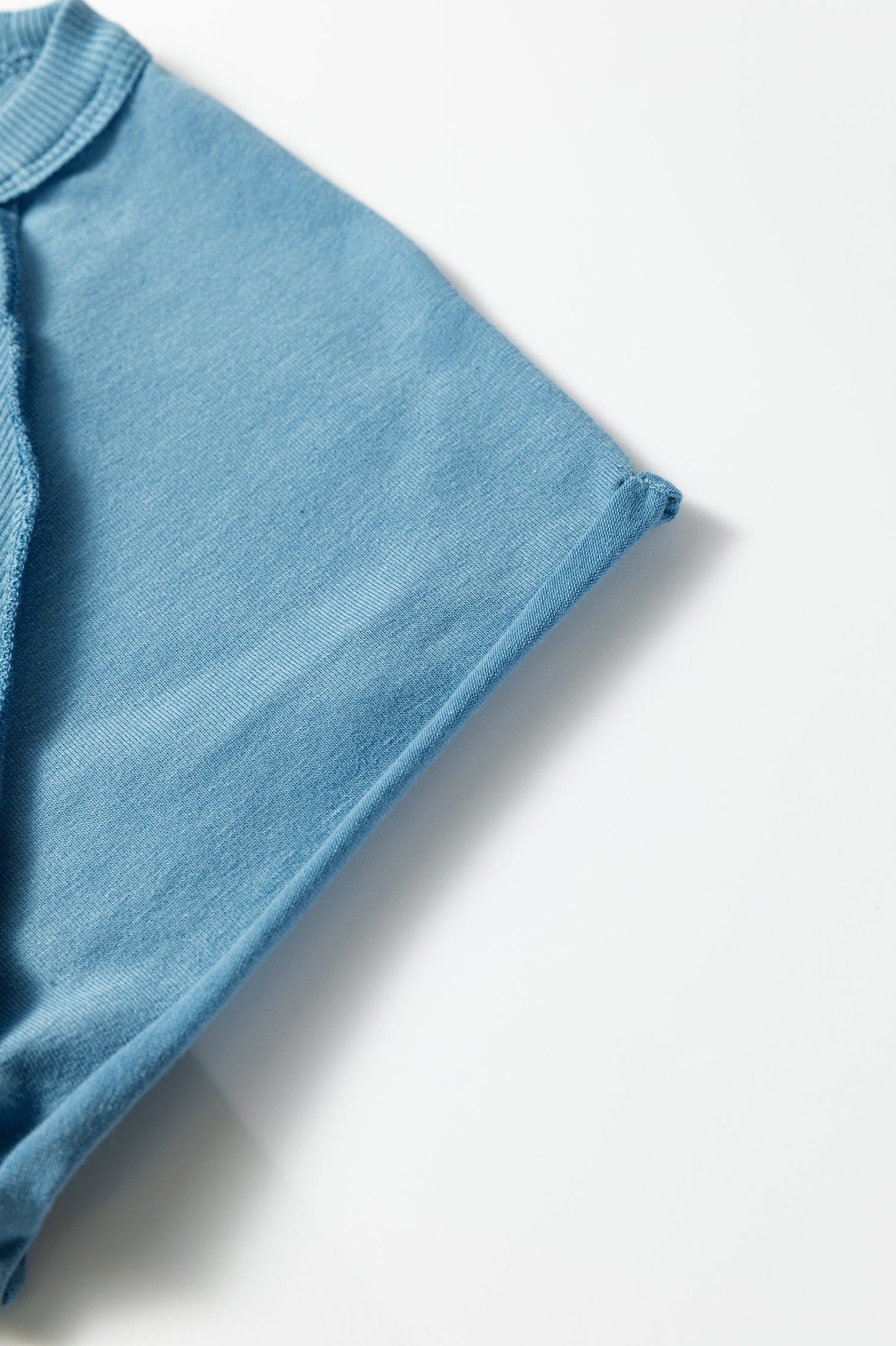 Ribbed Cap Sleeve Crewneck Shirt