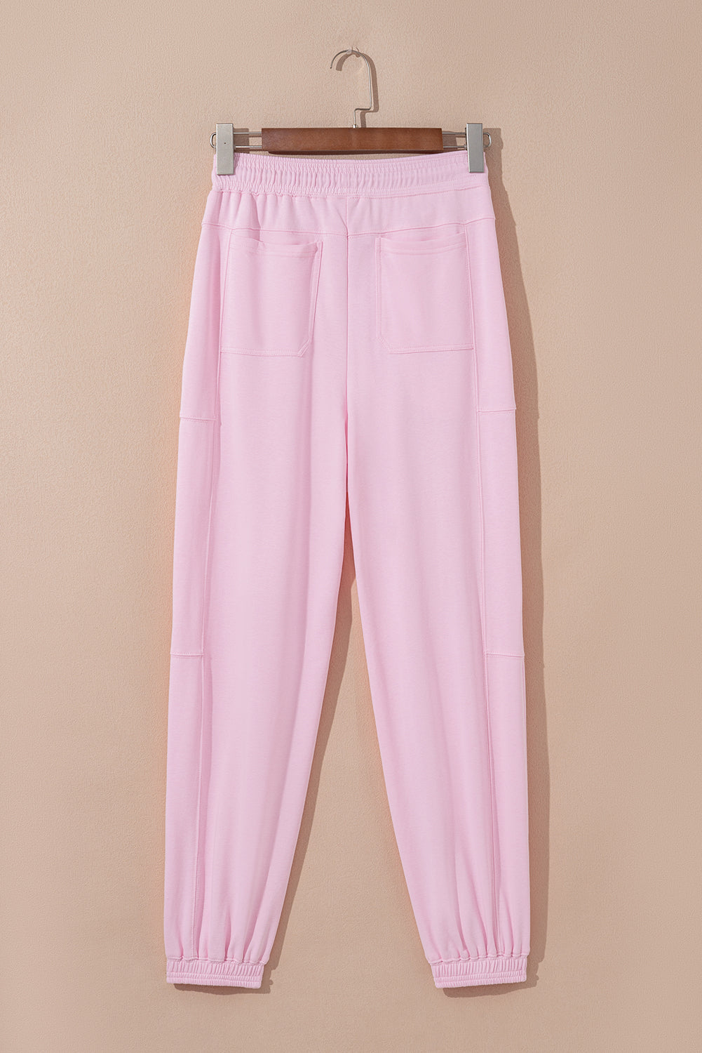 Solid Drawstring Elastic Waist Jogger Pants