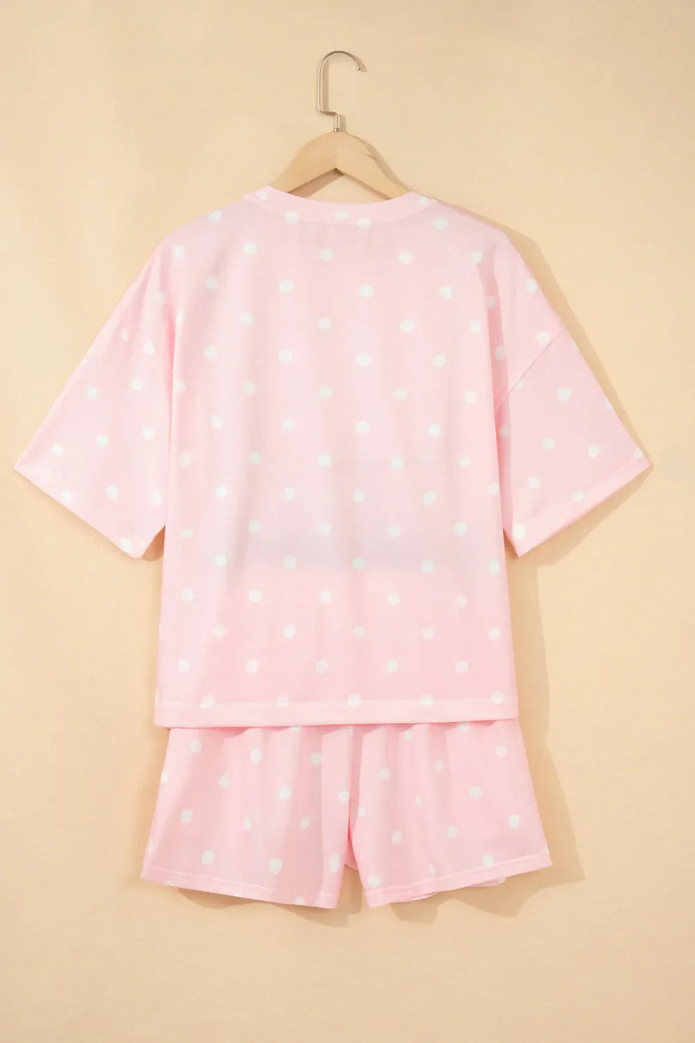 Polka Dot Loose Top and Drawstring Shorts Set
