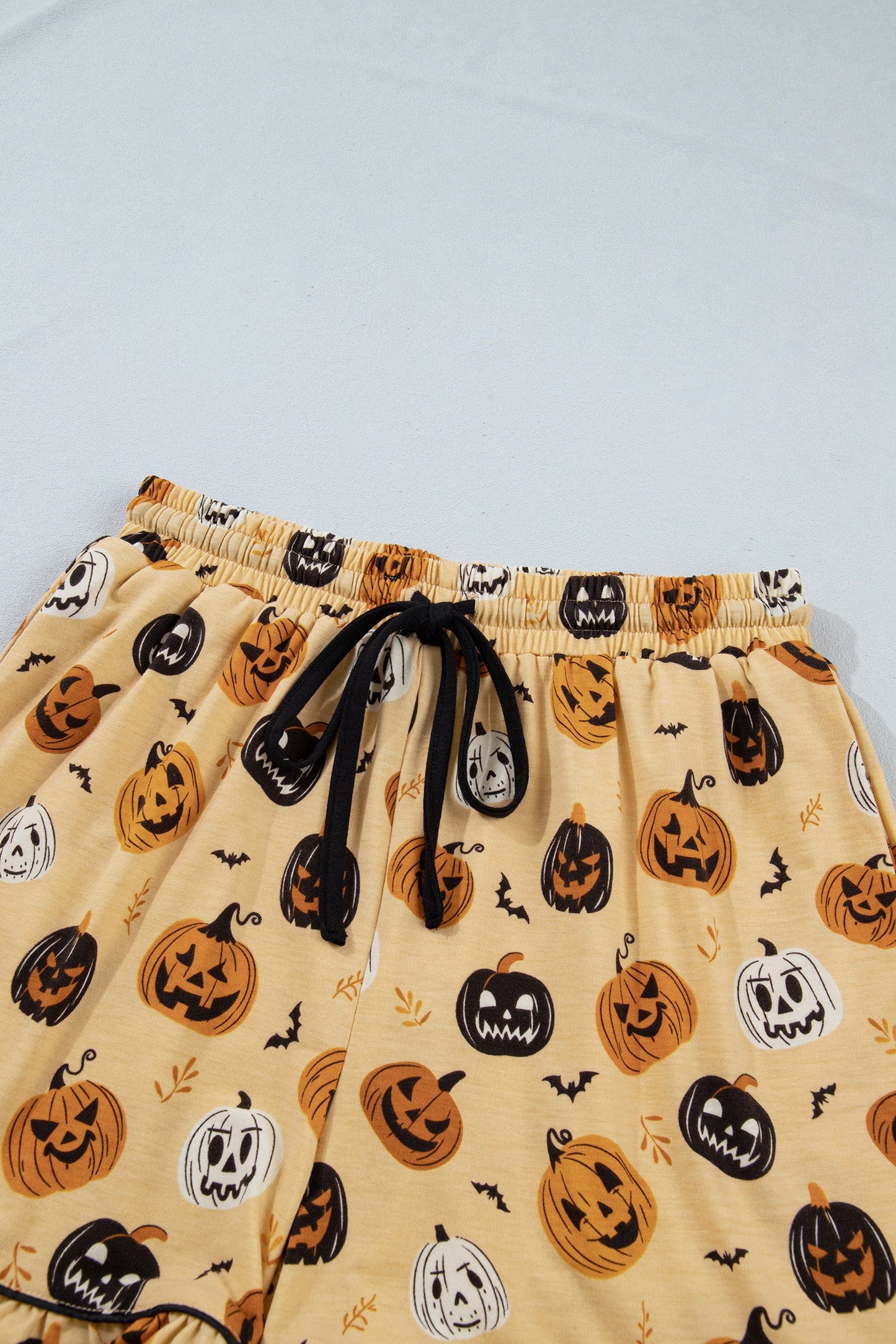 Halloween Jack-O-Lantern Ruffle Top & Shorts Lounge Set