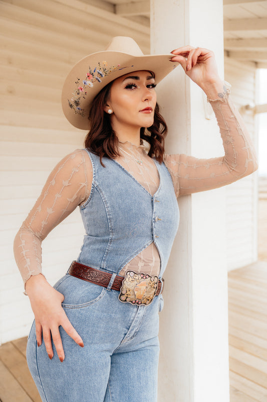 Lariat Lace Top