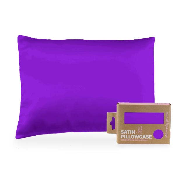 Pink Opalescent Gift Box with Bow - QN/STD Satin Pillowcase