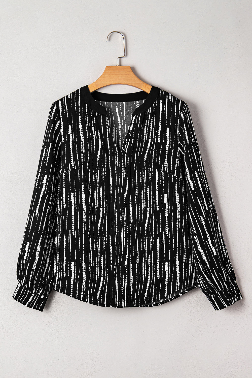 Abstract V-Neck Blouse