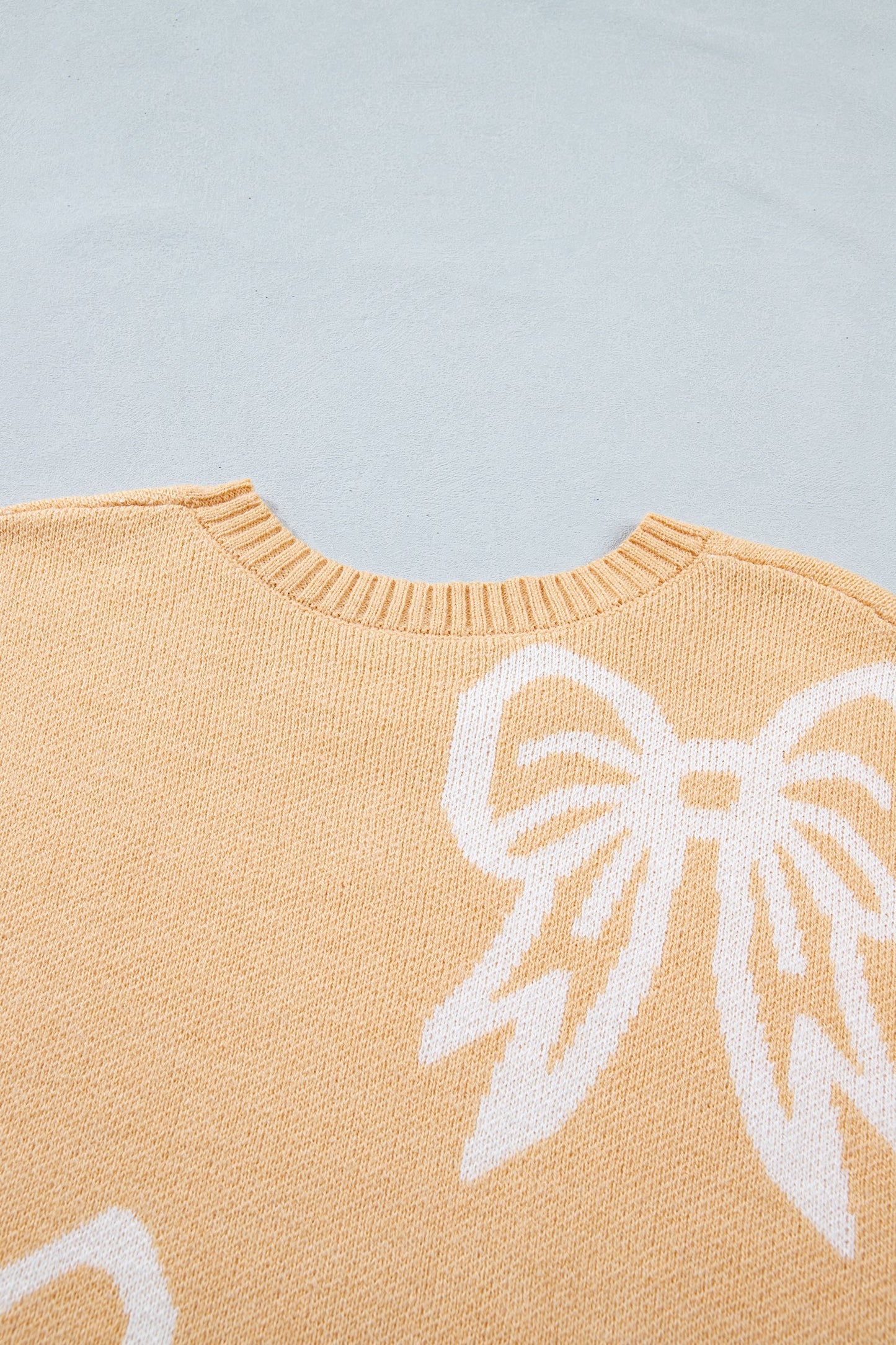 Bow Drop Shoulder Long Sleeve Sweater