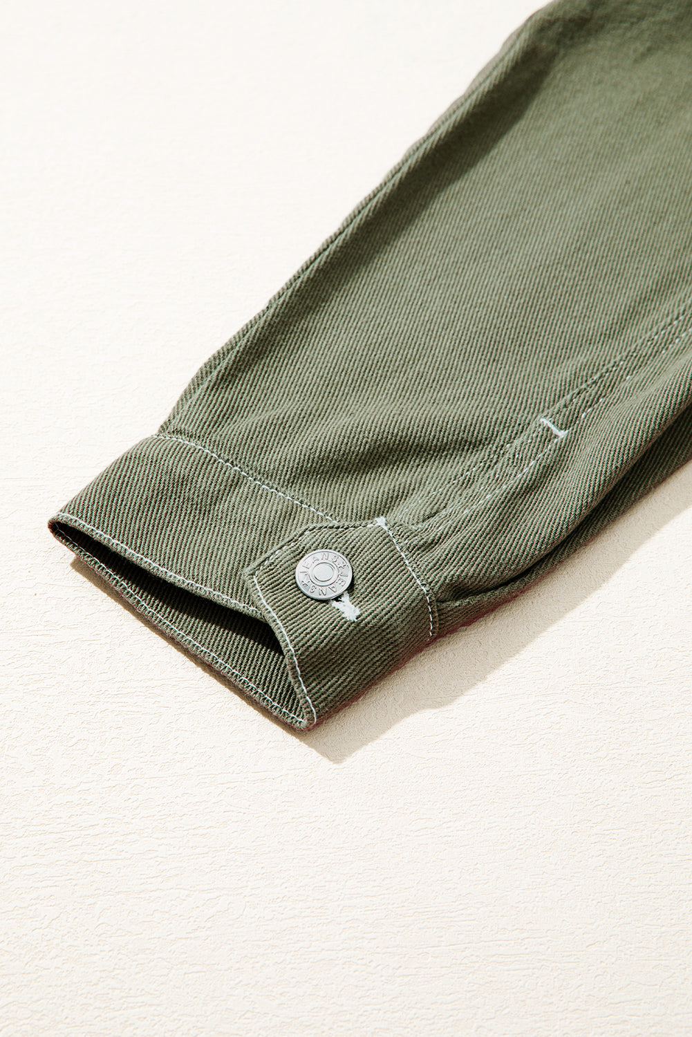 Denim Button-Up Patch Pocket Collared Jacket