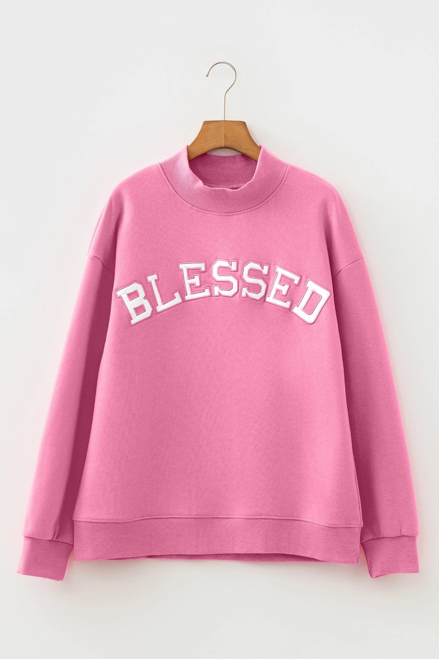 Solid Oversize Mock Neck Sweatshirt