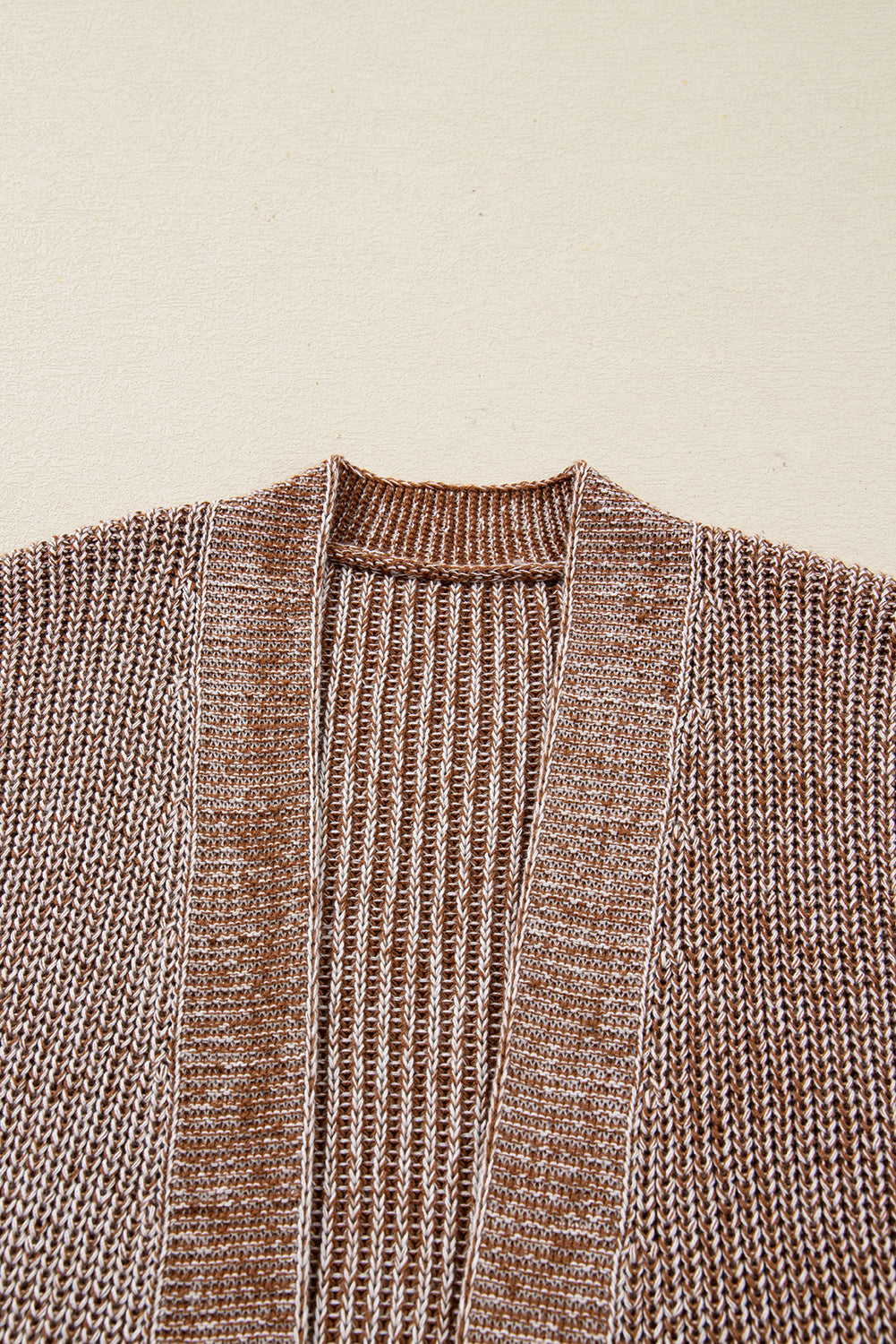 Solid Knit Open-Front Pocketed Cardigan