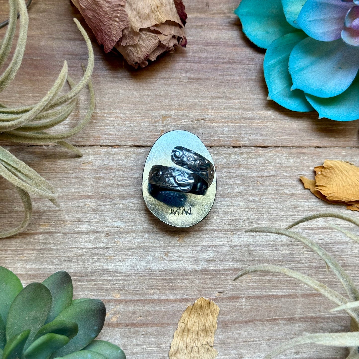 MJ Ring Oval Blue Larimar Sterling Silver