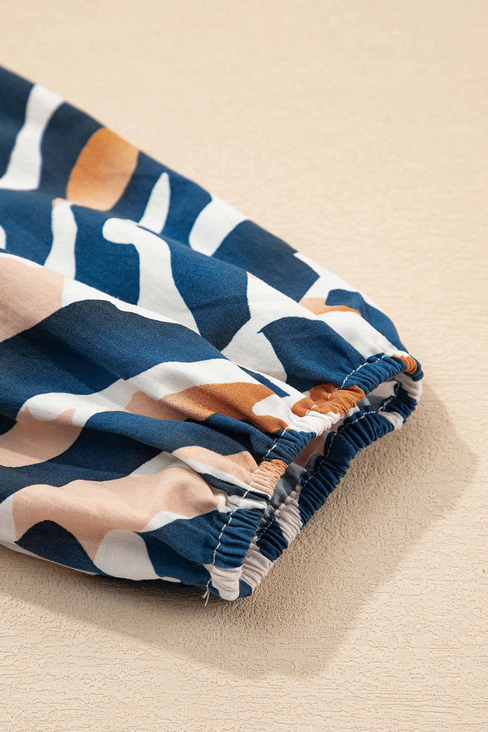 Zebra Tied Front Puff Sleeve Top