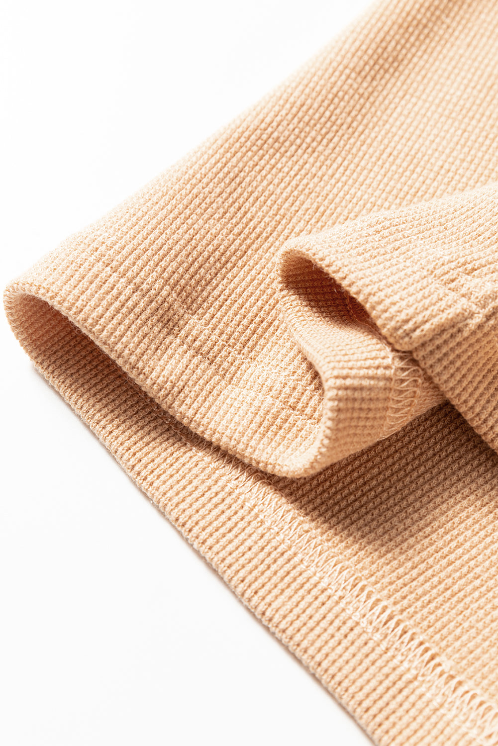 Colorblock Thermal Textured Knit Drop Shoulder Henley Top