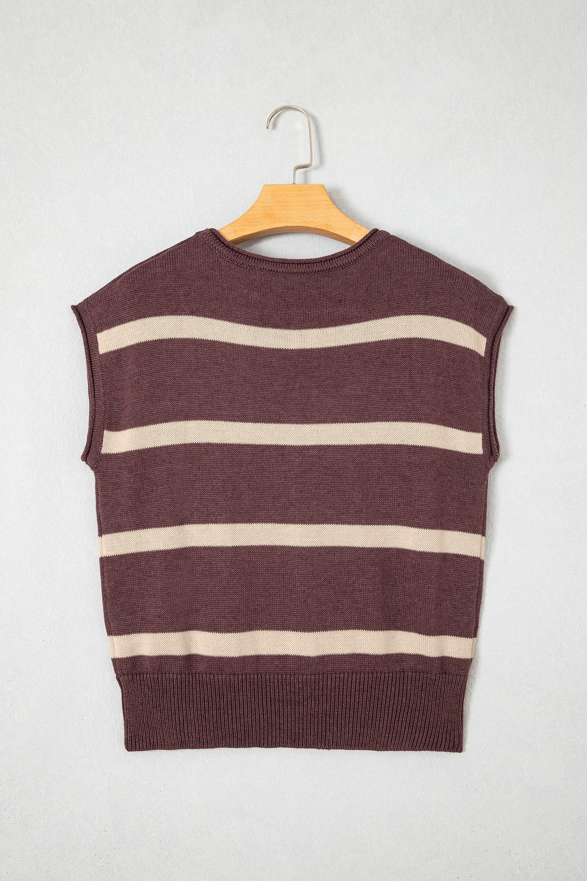 Plus Size Stripe Short Sleeve Sweater Knit Top