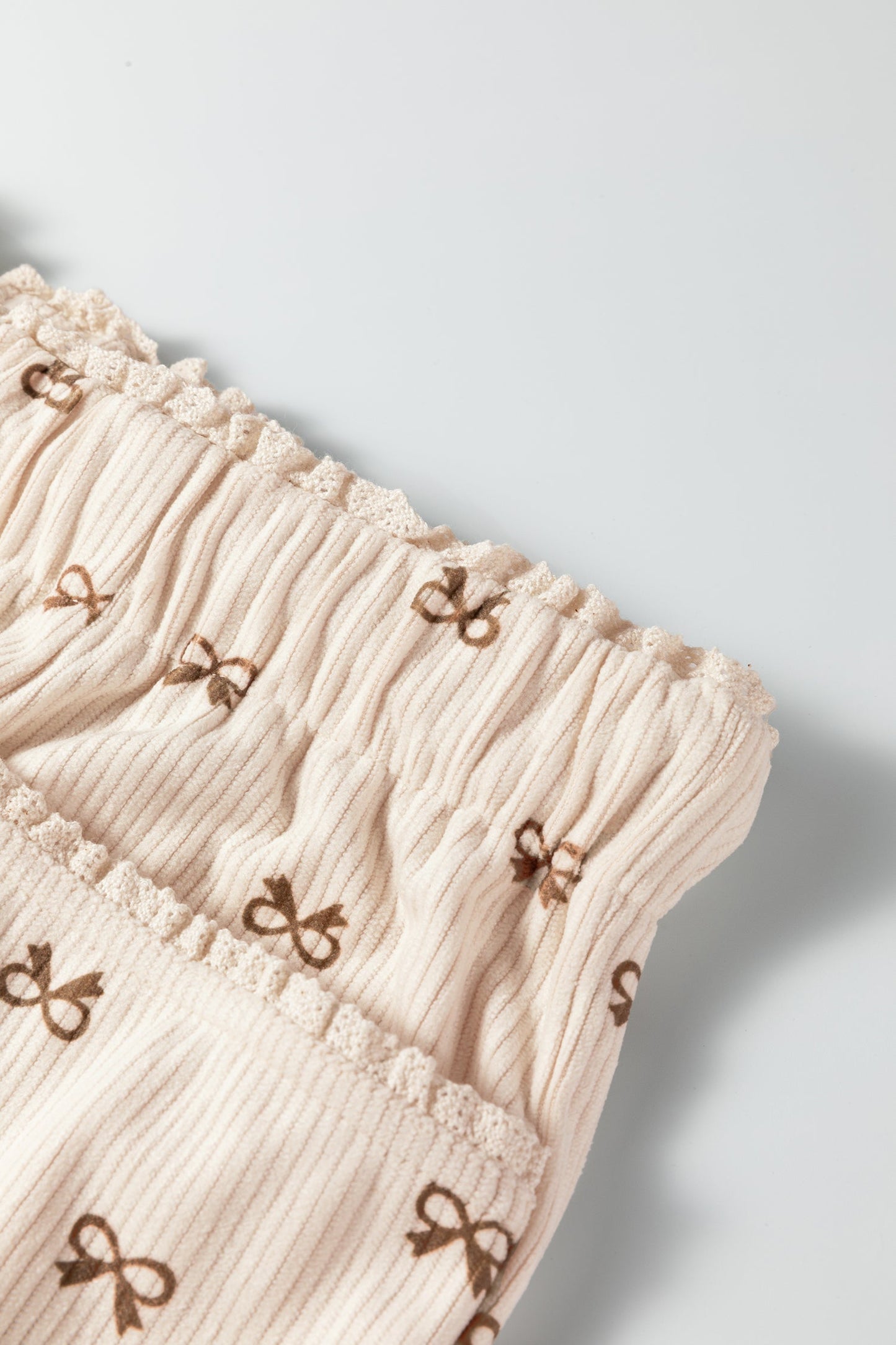 Drawstring Elastic Waist Corduroy Pants