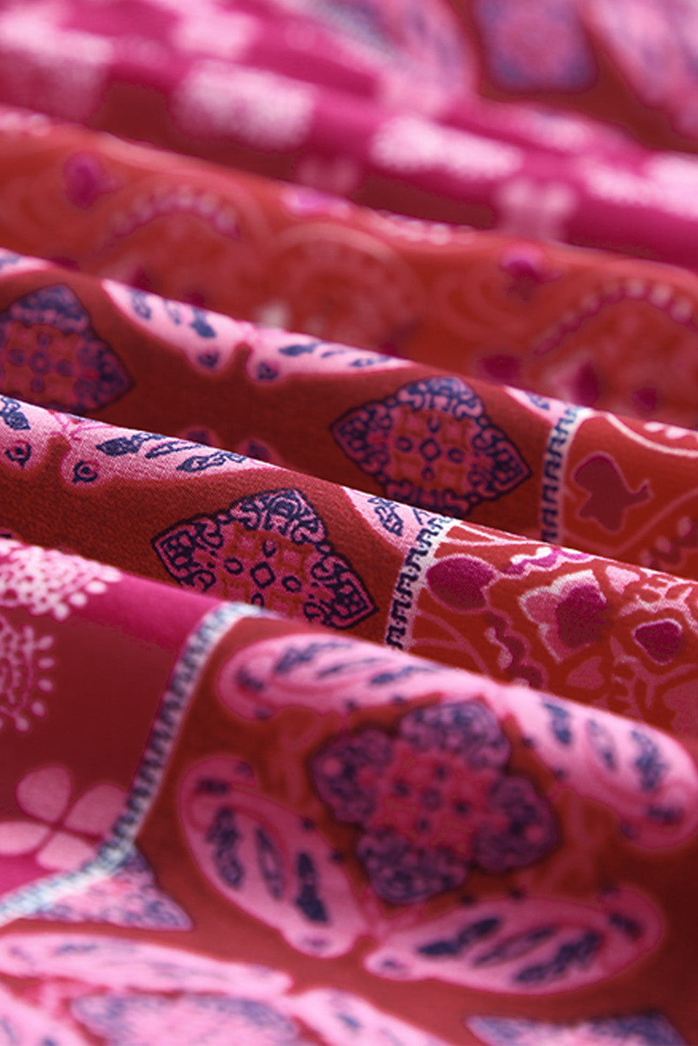 Tiered Paisley Pocketed Maxi Skirt