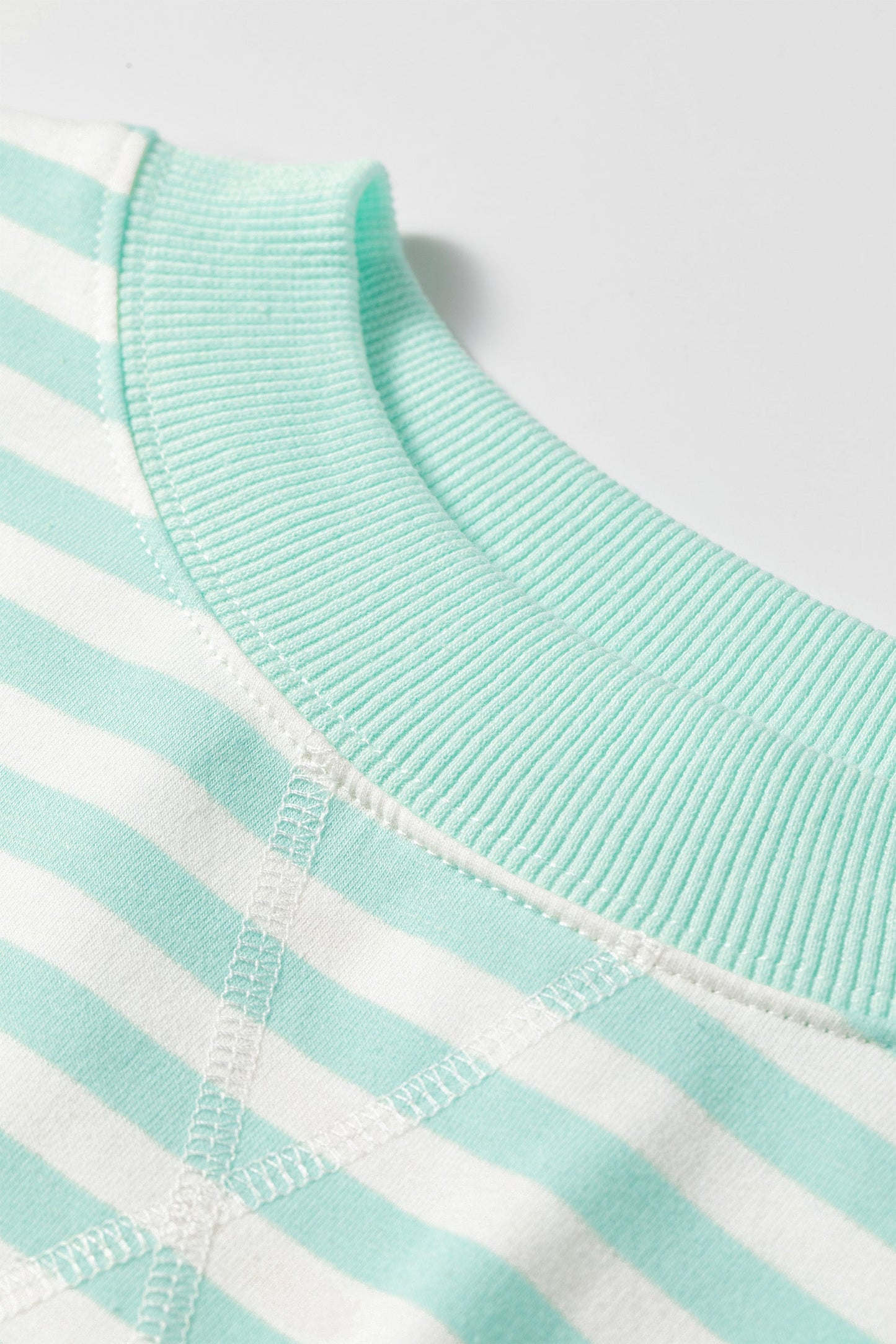 Stripe Colorblock Trim 3/4 Sleeve Top & Mini Skort Sets