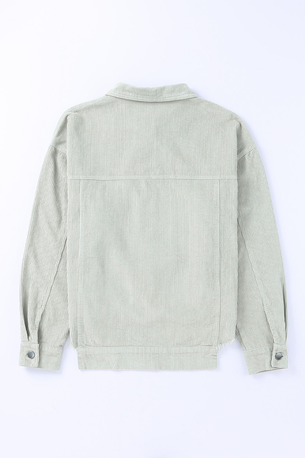 Solid Corduroy Raw Hem Cropped Jacket