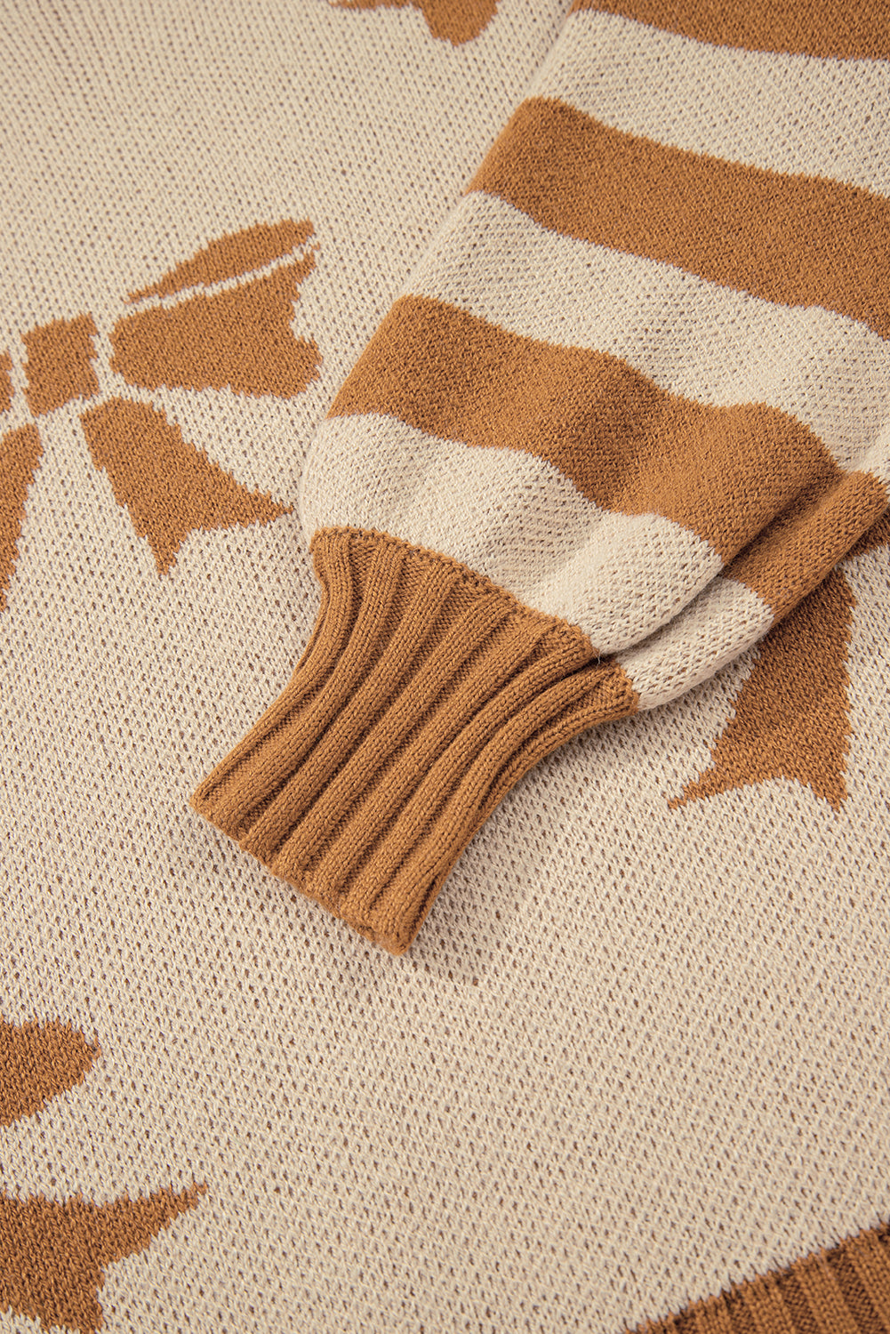 Bow Checker Stripe Patchwork Sleeve Drop Shoulder Sweater