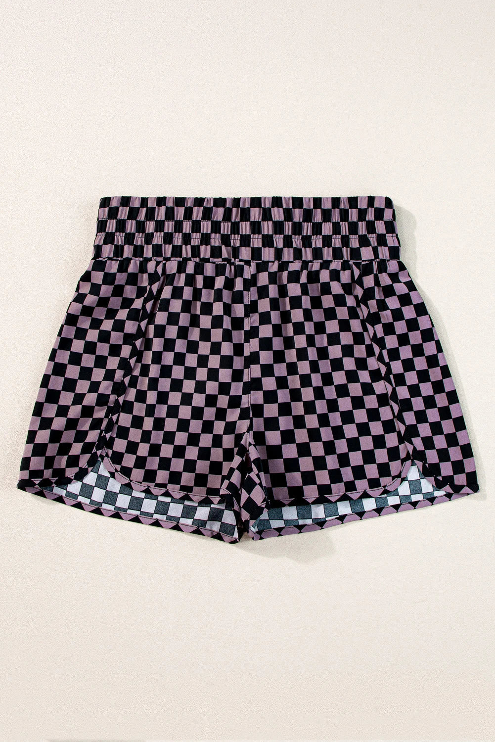 Leopard & Checker High Waist Athletic Shorts