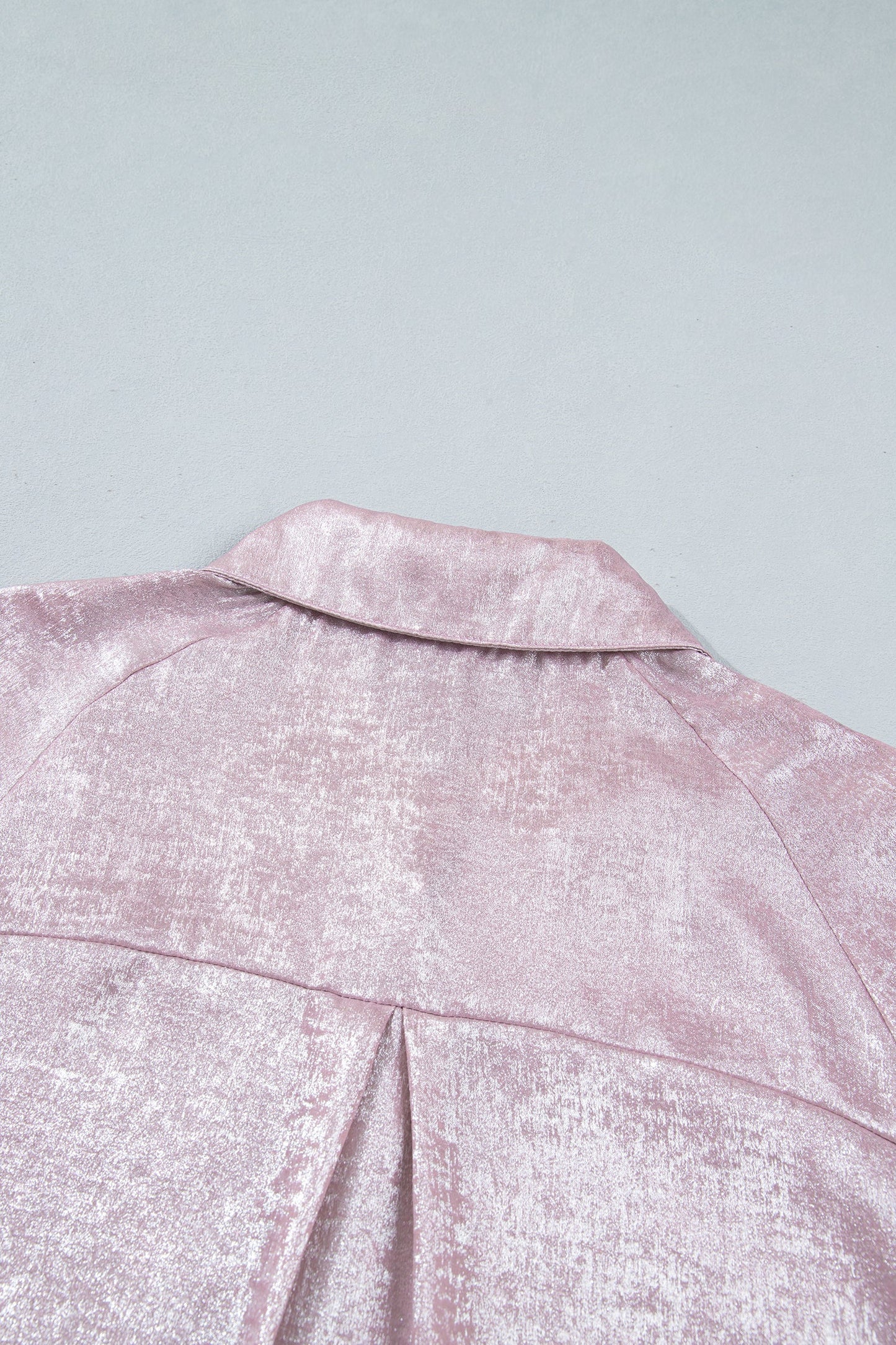 Ruffle Cuff Button Front Back Paneling Long Sleeve Shirt