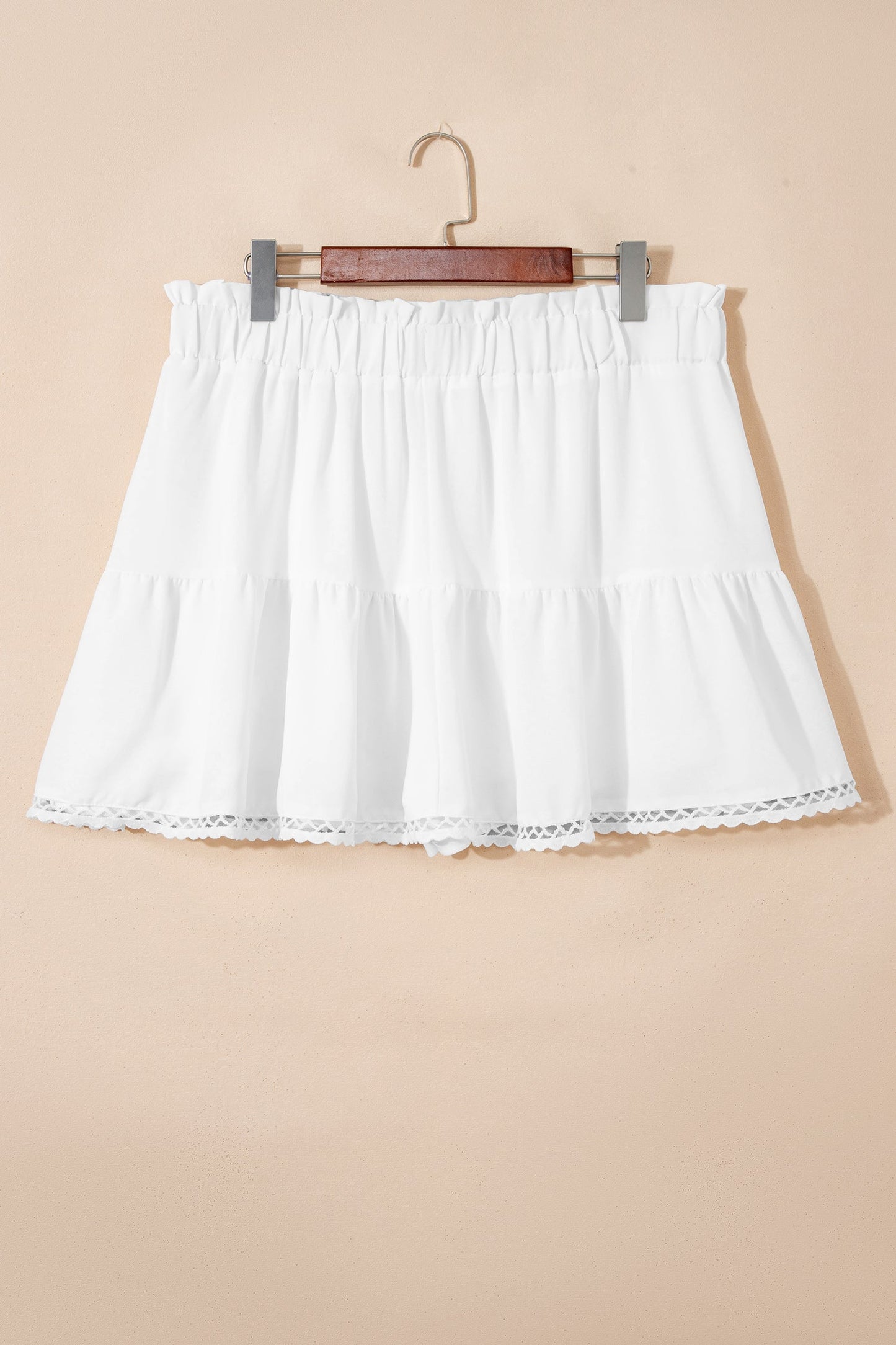 Plus Size Boho Frilled Elastic Waist Shorts
